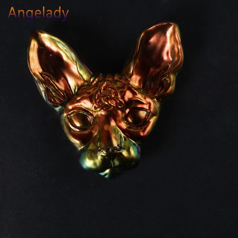 Безволосовая подвеска в виде головы Сфинкса кошки форма из смолы фигурка