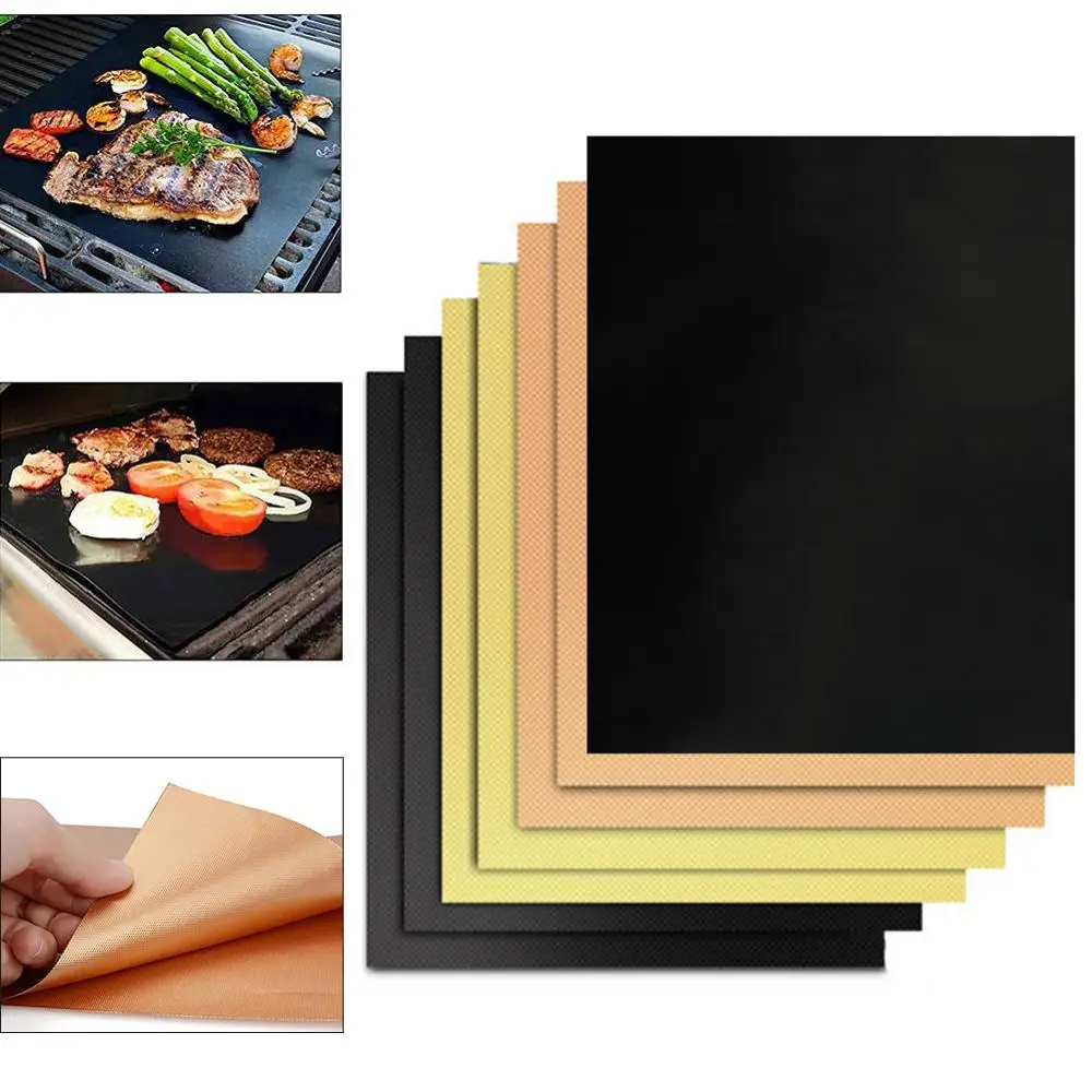 Многоразовые антипригарным барбекю Гриль коврик противень Портативный Пикник
