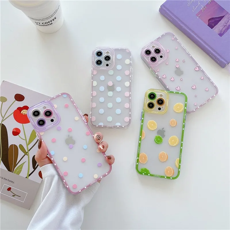 

Cute Clear Animal Antelope Colored Dots Female Soft Case For Iphone 11 12 13 Pro Max 7 8 Plus Xr X Xs Se 2 Iphone Cover Fundas