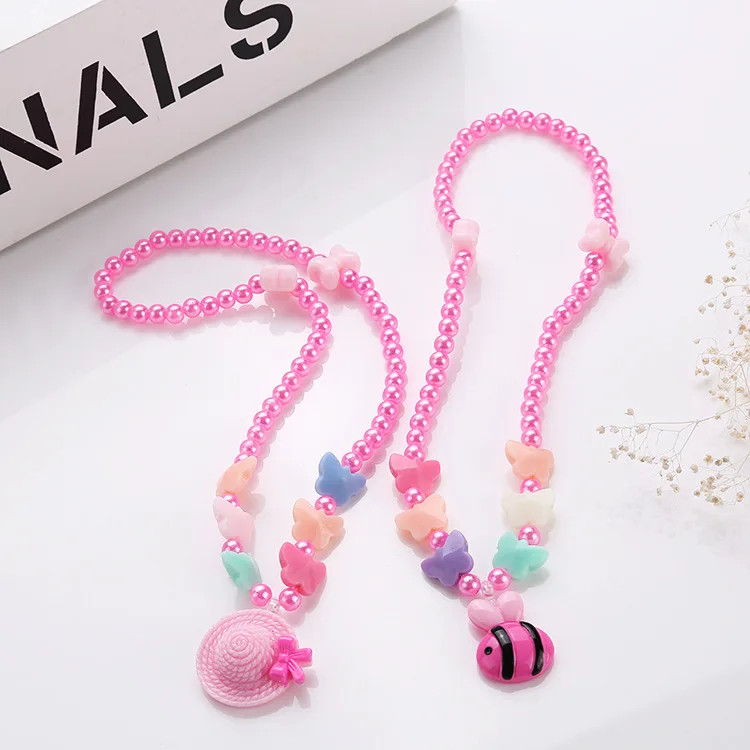 Kawaii Детский комплект с мультяшным ожерельем детские игрушки для девочек