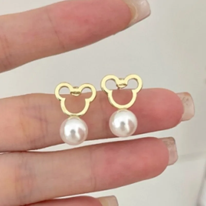 

S925 silver needle Korean small fresh daily wild simulation pearl temperament simple and compact earrings women wholesale