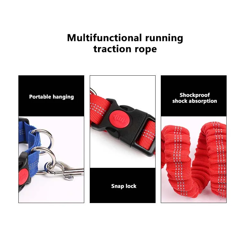 Выдвижной Поводок для собак бега и поводок с двойной ручкой Светоотражающий