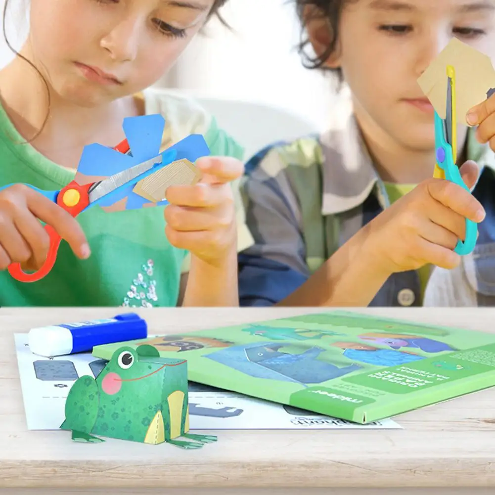

3D Children Cartoon DIY Colorful Paper Cutting Folding Toys kingergarden Kids Educational Art Craft with scissor Tools Gifts