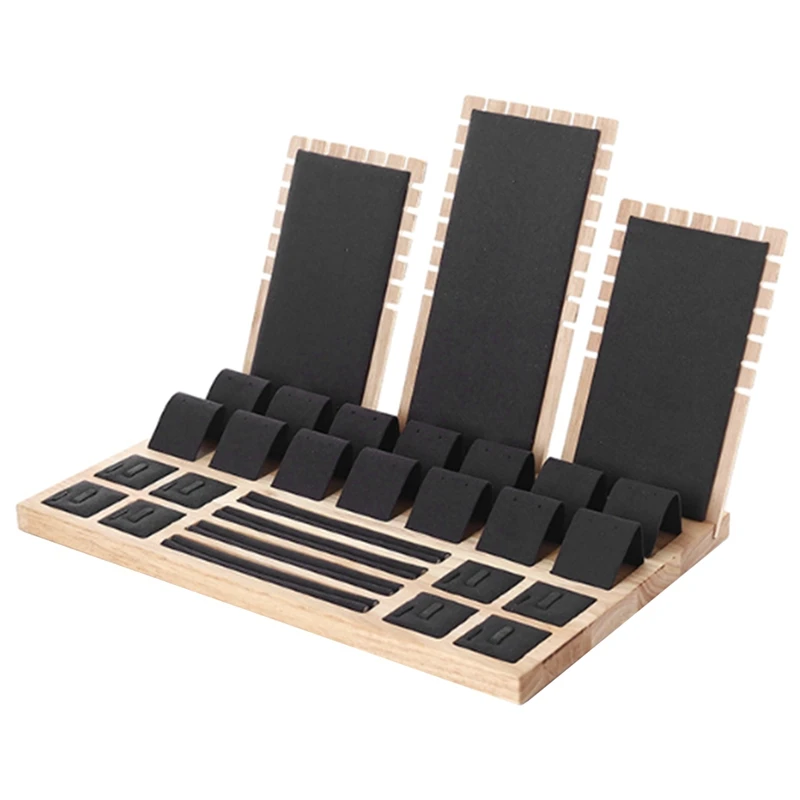 

Bamboo Wood Earring Holder Jewelry Storage Tray Ring Necklace Pendant Display Display Jewelry Display Stand