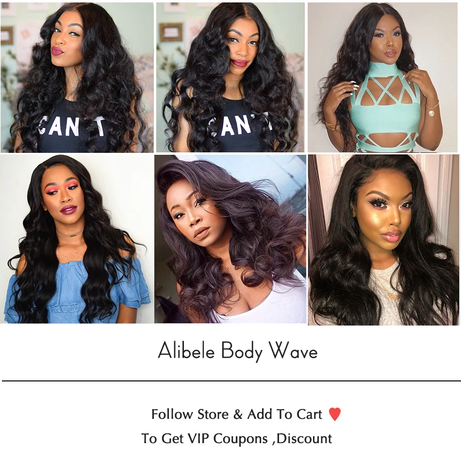 ALIBELE 360 парик из натуральных бразильских волнистых человеческих волос