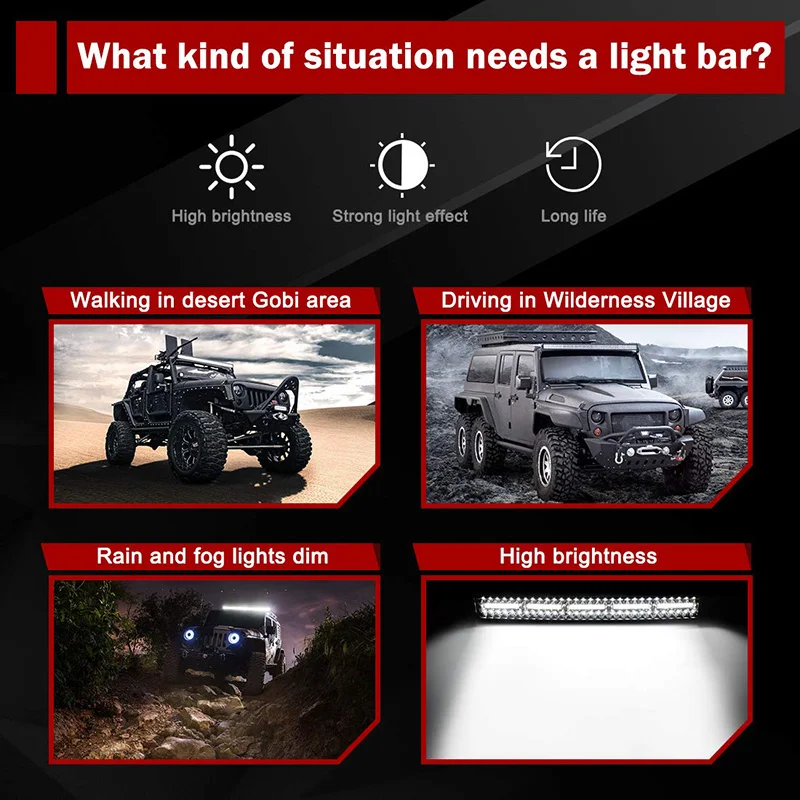 

Offroad Accessories Car LED Light Bar Work Light 22inch Combo Beam Boat Tractor Truck SUV ATV UTV Motorcycle for jeep for LADA