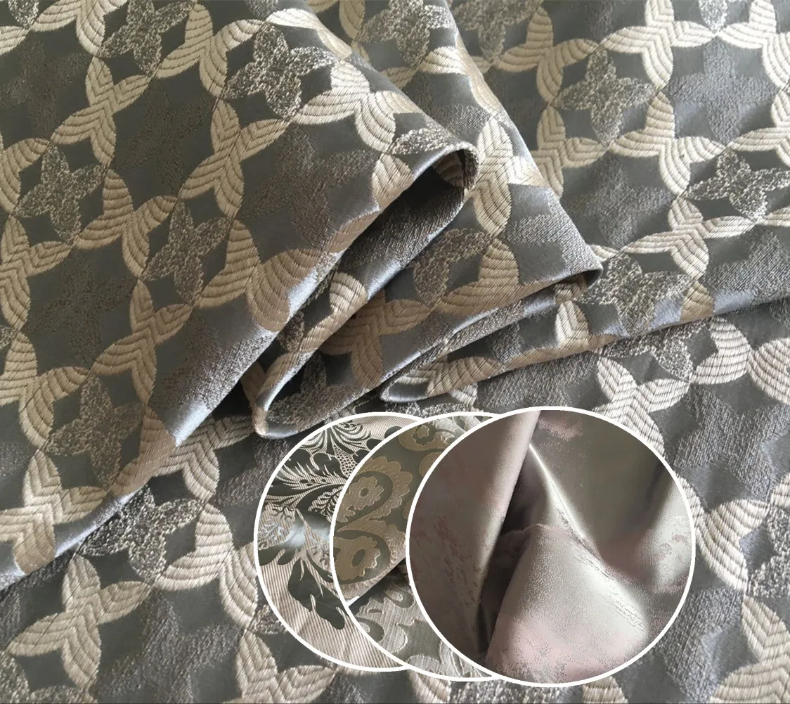 

Натуральный шелк жаккардовая ткань крашеный в пряже плотного текстиля Шторы Подушка спинка ткань Костюмы ветрозащитная ткань/0,5 м