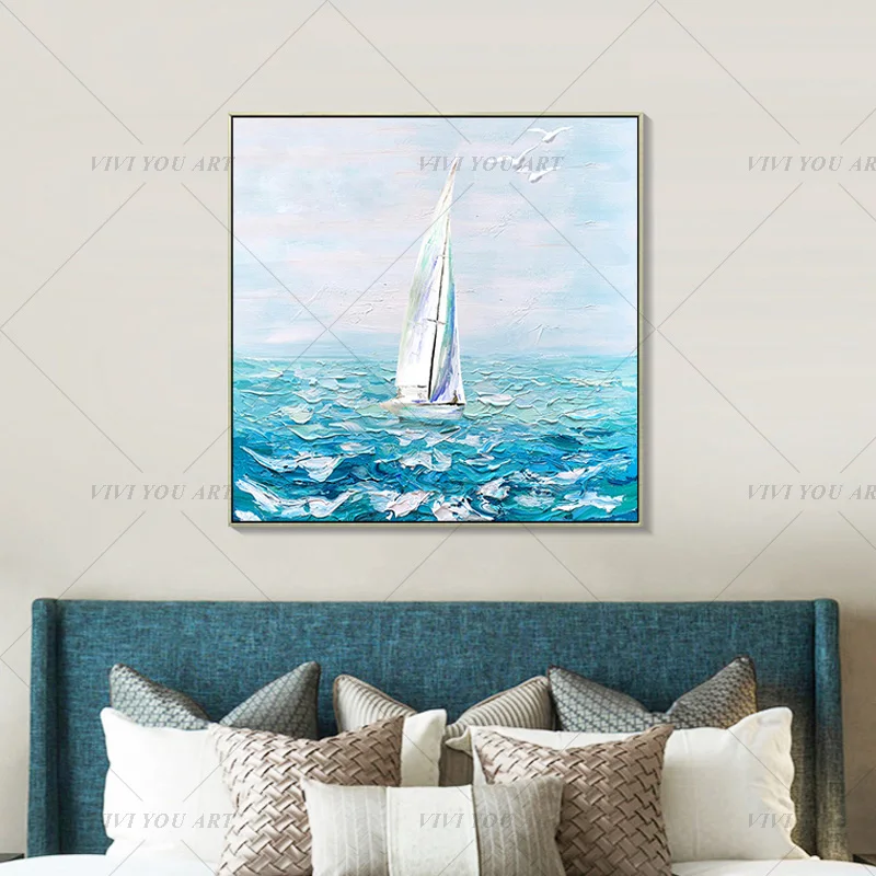 

Картина маслом «Голубой Кит» для гостиной, 100%