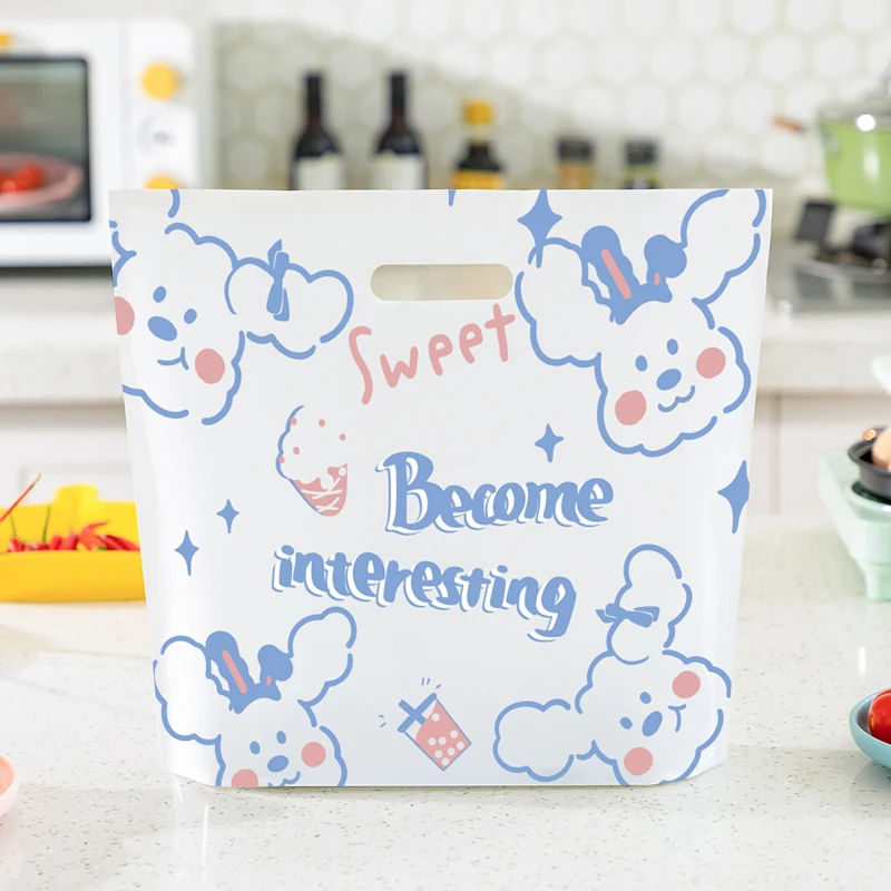 50 шт. белые портативные утолщенные пластиковые пакеты для выпечки торта хлеба