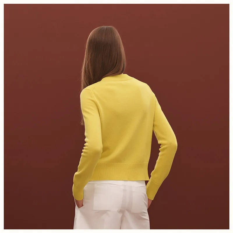 2019 зимний женский вязаный свитер с рождественским принтом пуловеры желтый