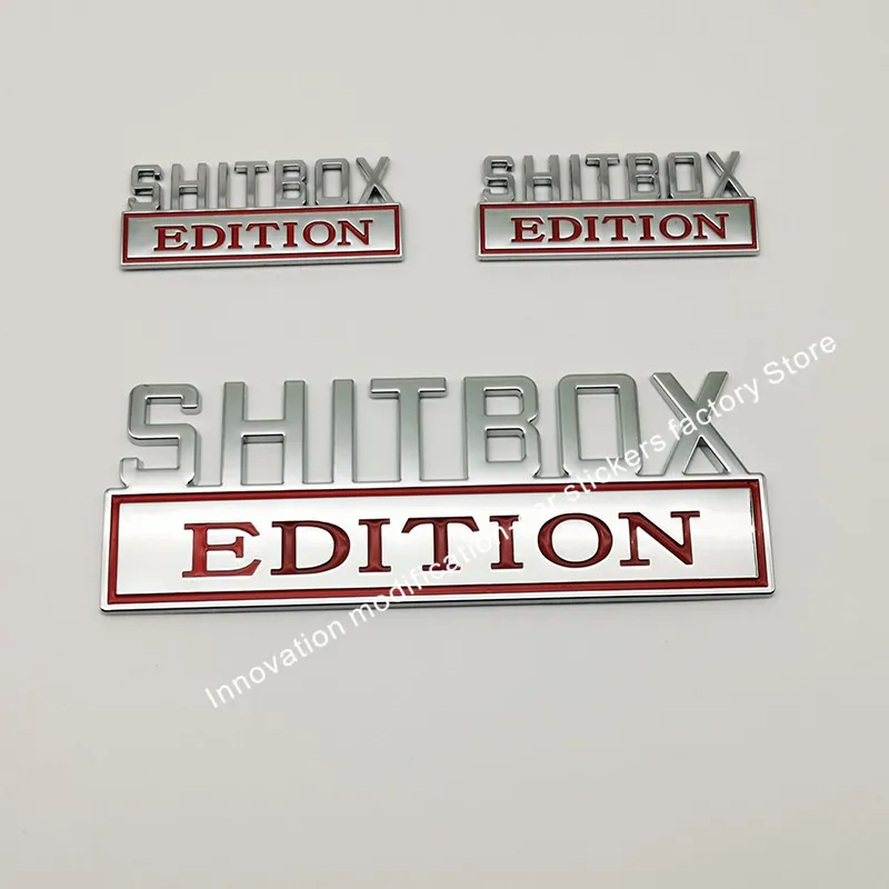 Большой размер 7 ''SHITBOX EDITION хромированные черные эмблемы значки бесплатная