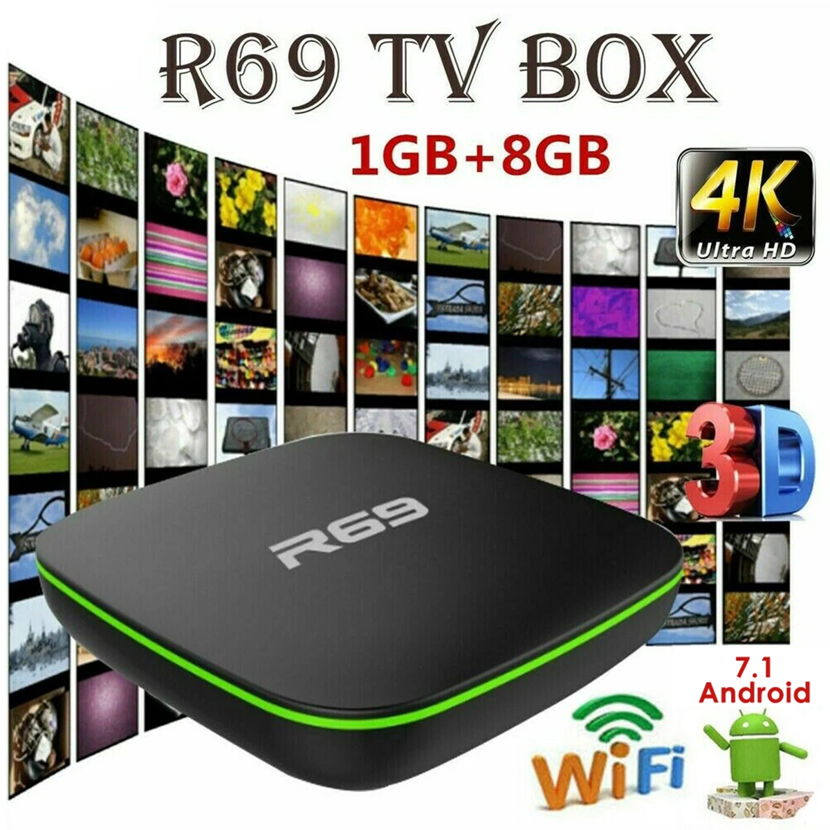SOONHUA Smart TV Box WIFI Media Video Player Boxes US Plug Android 7.1 With HDMI Cable And IR Remote Control | Электроника