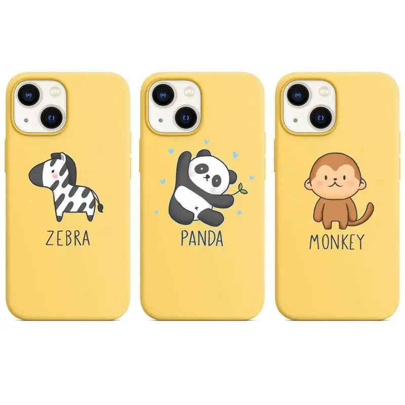 

Cartoon Animal Cute Lovely Phone Case Yellow Color For iPhone 13 12 11 X XR XS Mini Pro Max 6 7 8 Plus Funda Capa