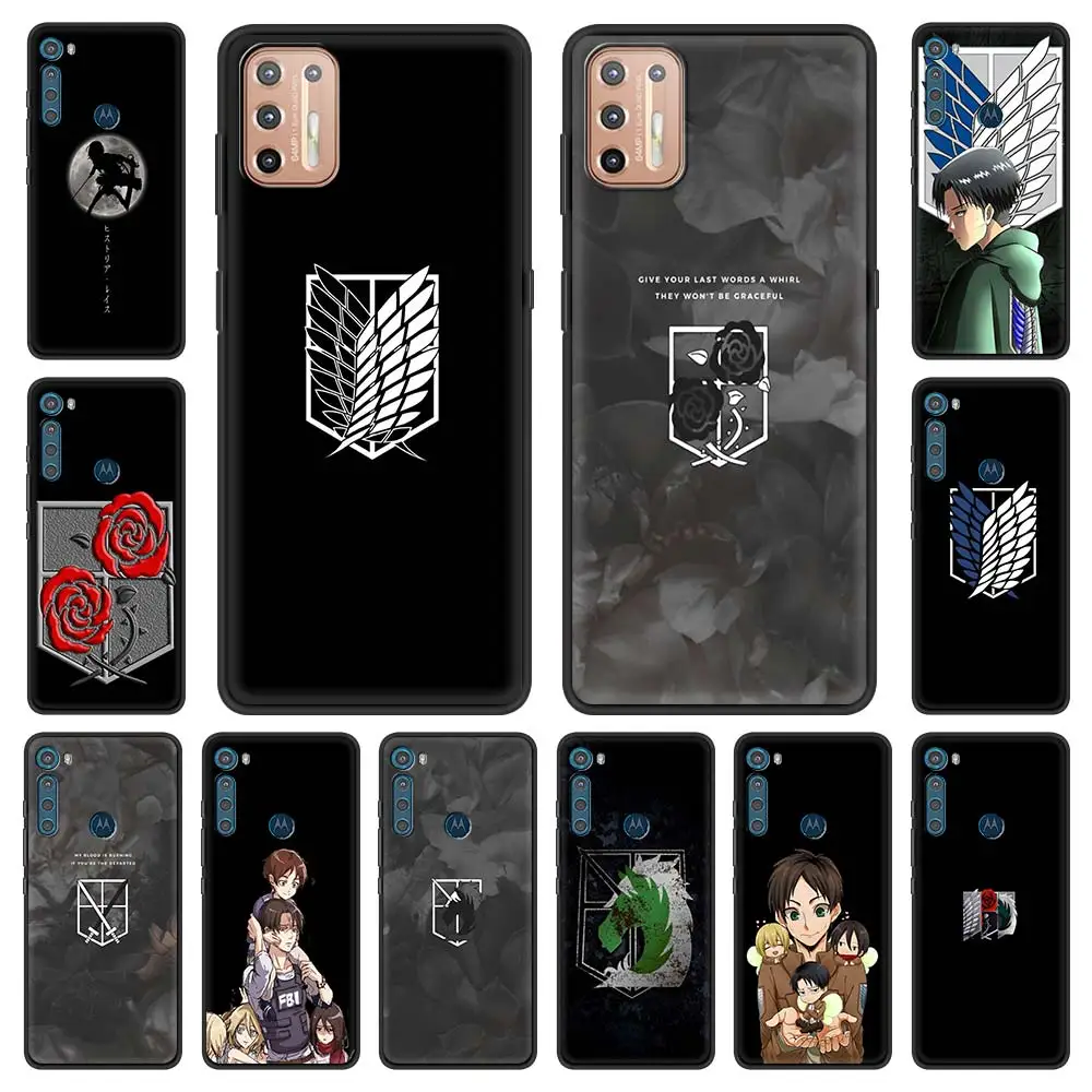 

Phone Case for Motorola Moto G9 Play One Fusion Plus G8 Power Lite Hyper E6s Edge Silicone Cover Attack on Titan Anime