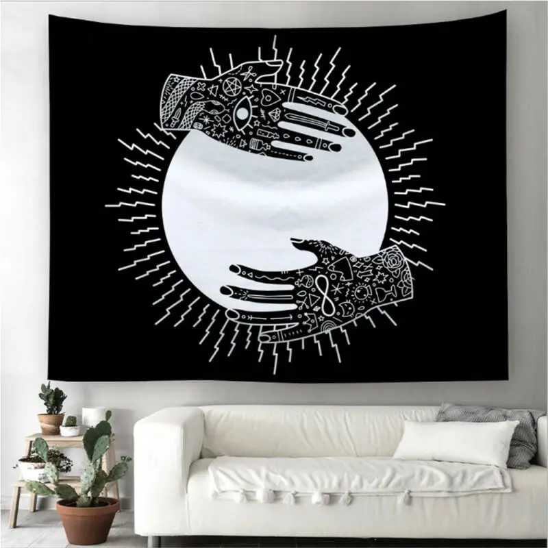 Солнце и луна лицо тотемный гобелен Богемный Хиппи настенный Индийский Мандала
