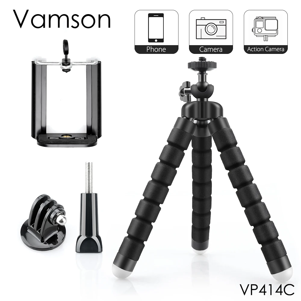 VP414C Vamson для GoPro Hero 7 6 5 4 3+ 2 1 Аксессуары гибкий мини Осьминожка с винтовым зажимом для телефона для проса для yi 4k VP414 - Цвет: VP414C