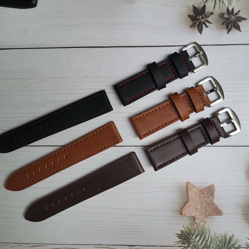 

Кожаный ремешок для часов Huami Amazfit Stratos 3 2 2S, спортивный черный коричневый браслет для часов GTR 47 мм 2 GTR2 Correa, 22 мм