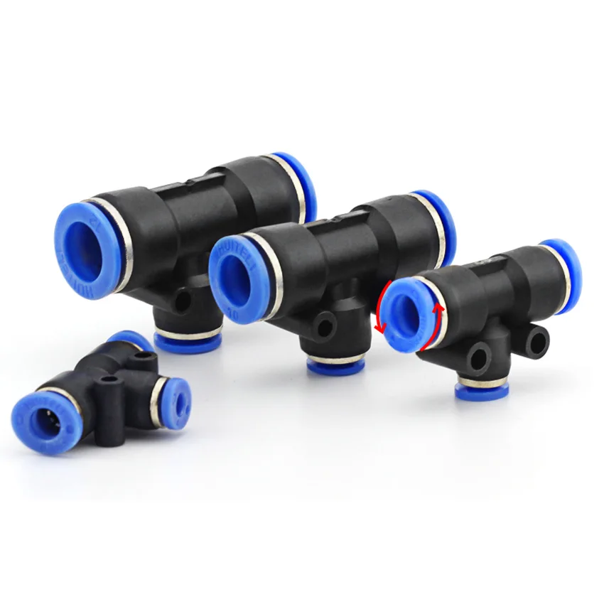 

PEG 4/6/8/10/12/16mm Pneumatic Reducing "T" 3-Way Push Fit Quick Connector Pipe Fittings Adapter Air Tube Fitting Jointer