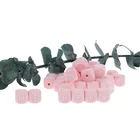 200 шт. 12 мм Светло-Розовый Алфавит силиконовые буквы английский детский Прорезыватель зубов бусины без бисфенола А для новорожденных цепочка для прорезывания зубов аксессуары