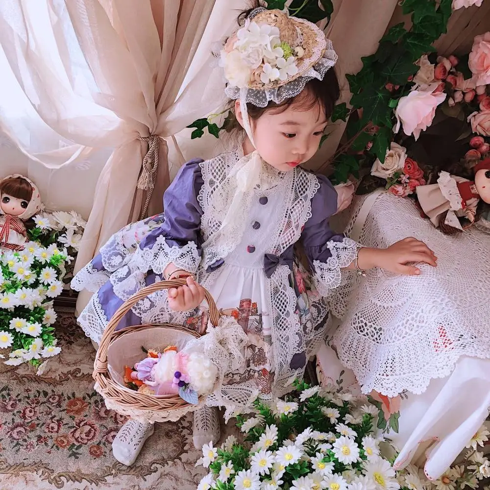 Для маленьких девочек летней Весна фиолетовый старинная испанская Турции в