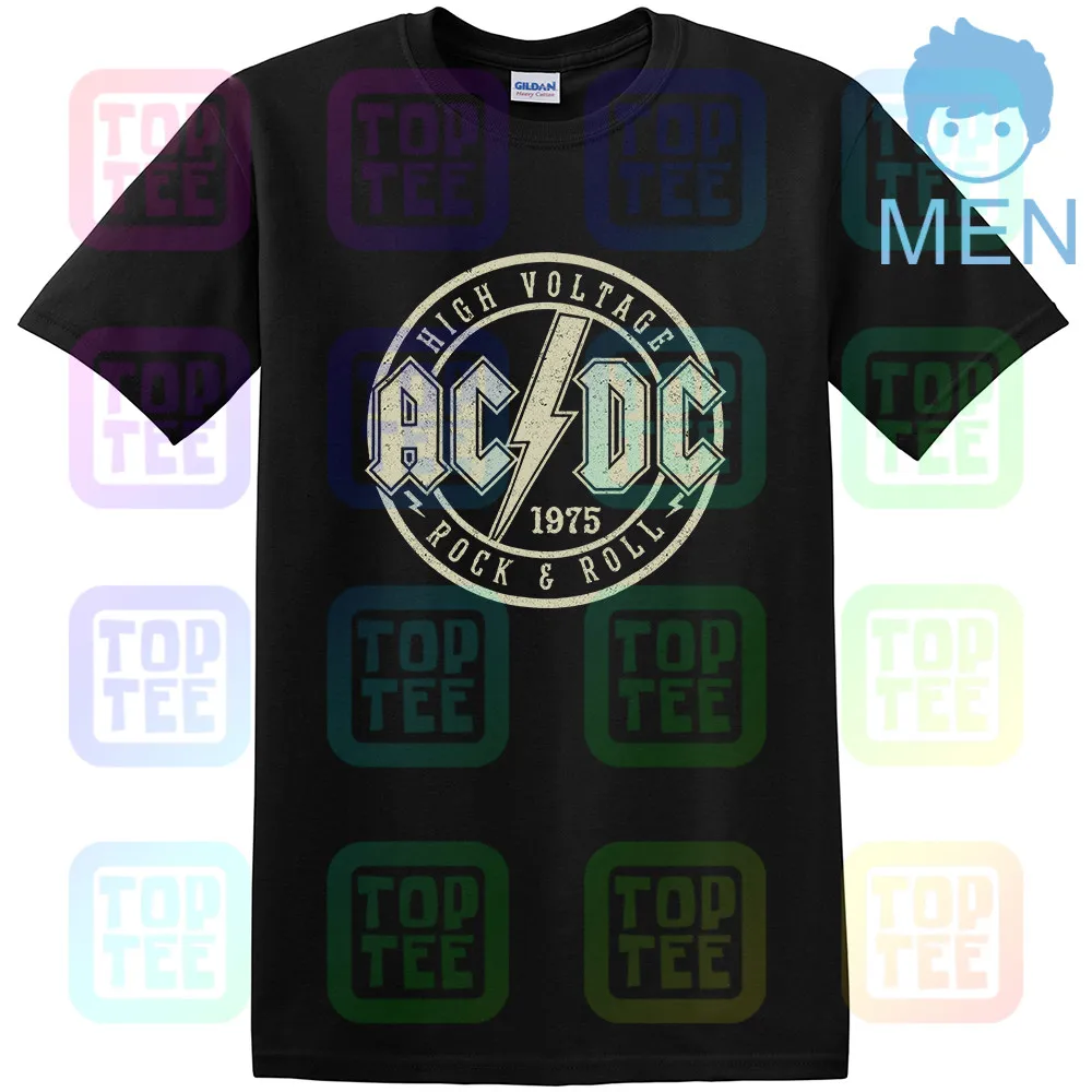 MEN-BLACK AC/DC ACDC Высокое напряжение Мужская XL графическая футболка - Цвет: MEN-BLACK