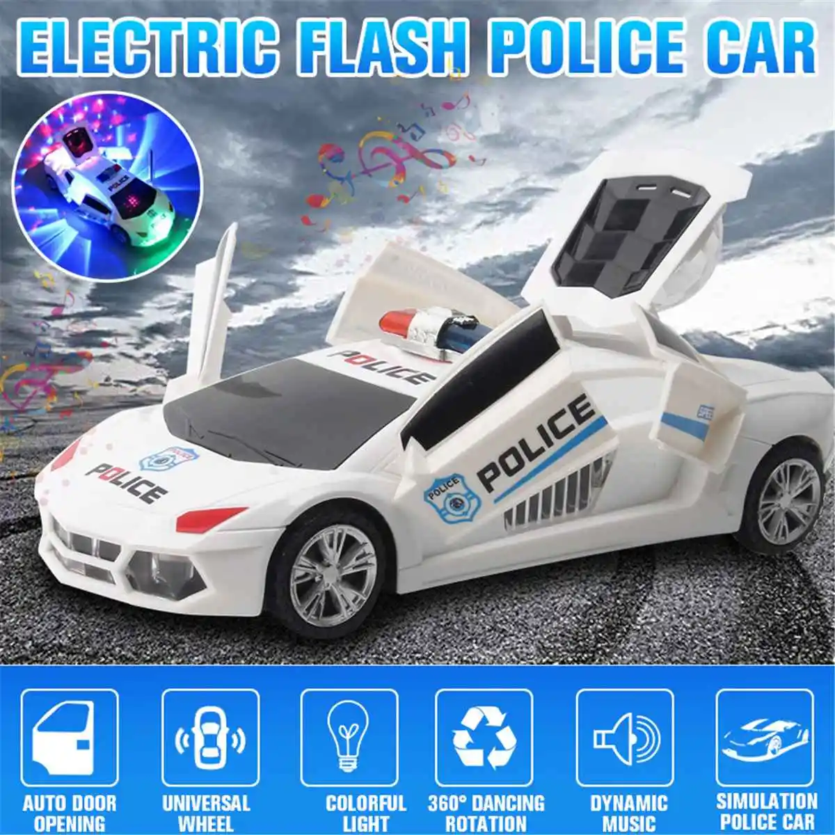 

Электрический Танцы деформации Вращающийся Универсальный Полицейская машина музыка светодиодный светильник для мальчиков крутая игрушка...