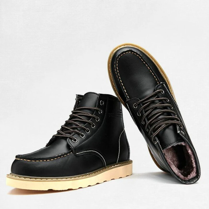 Мужские кожаные ботинки водонепроницаемые для снега улицы пешего туризма