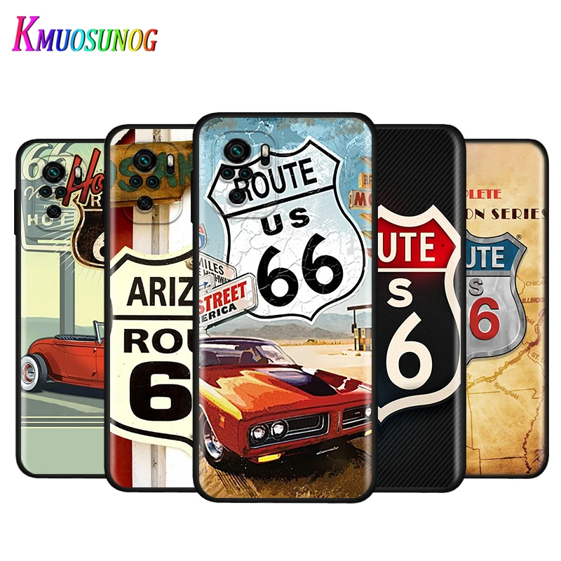 

Silicone Cover America Route 66 Travel For Xiaomi Redmi Note 10 10S 9T 9S 9 8T 8 7 7S 6 5A 5 4 4X 5G Pro Max Phone Case