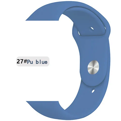 pu blue 27-1 Ремешок для apple watch 5 4 ремешок apple watch 44 мм 40 мм iwatch 3 2 1 ремешок 42 мм 38 мм для хорошего клиента - Цвет ремешка: pu blue 27-1