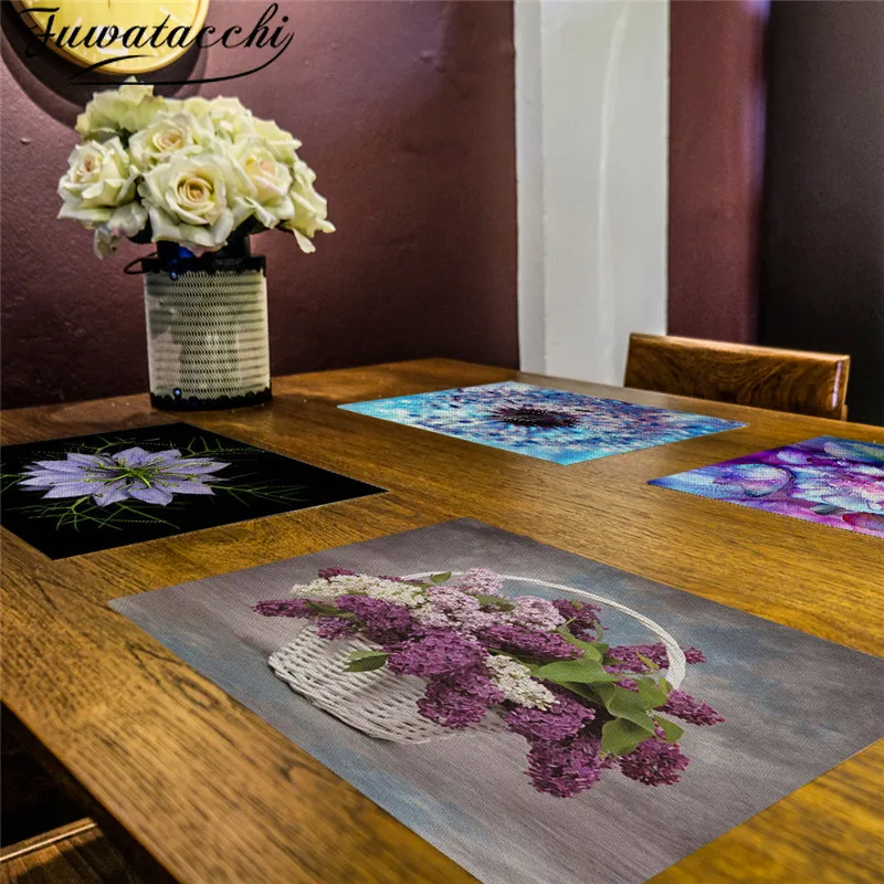 Столовые приборы с цветочным принтом Fuwatacchi Подсолнухи кухонные столовые льняные