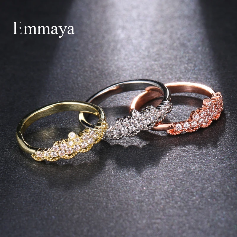 Emmaya модное многослойное крошечное прозрачное кольцо с кубическими камнями