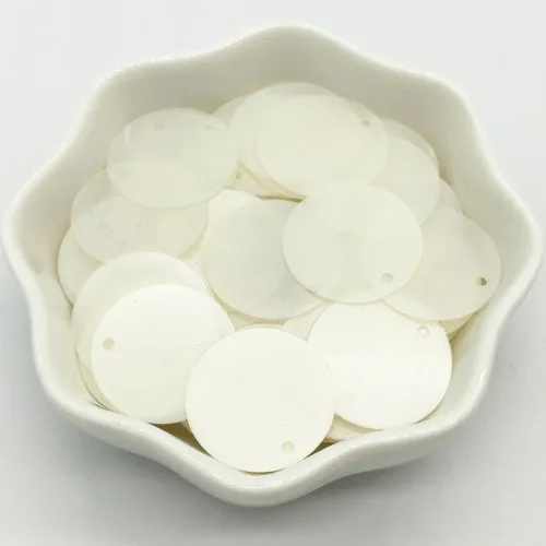 Matte white Матовые блестки 20 мм большие круглые свободные блестки Lentejuelas рукоделие Рукоделие Шитье ПВХ пайетки женские аксессуары для одежды 30 г - Цвет: Matte white