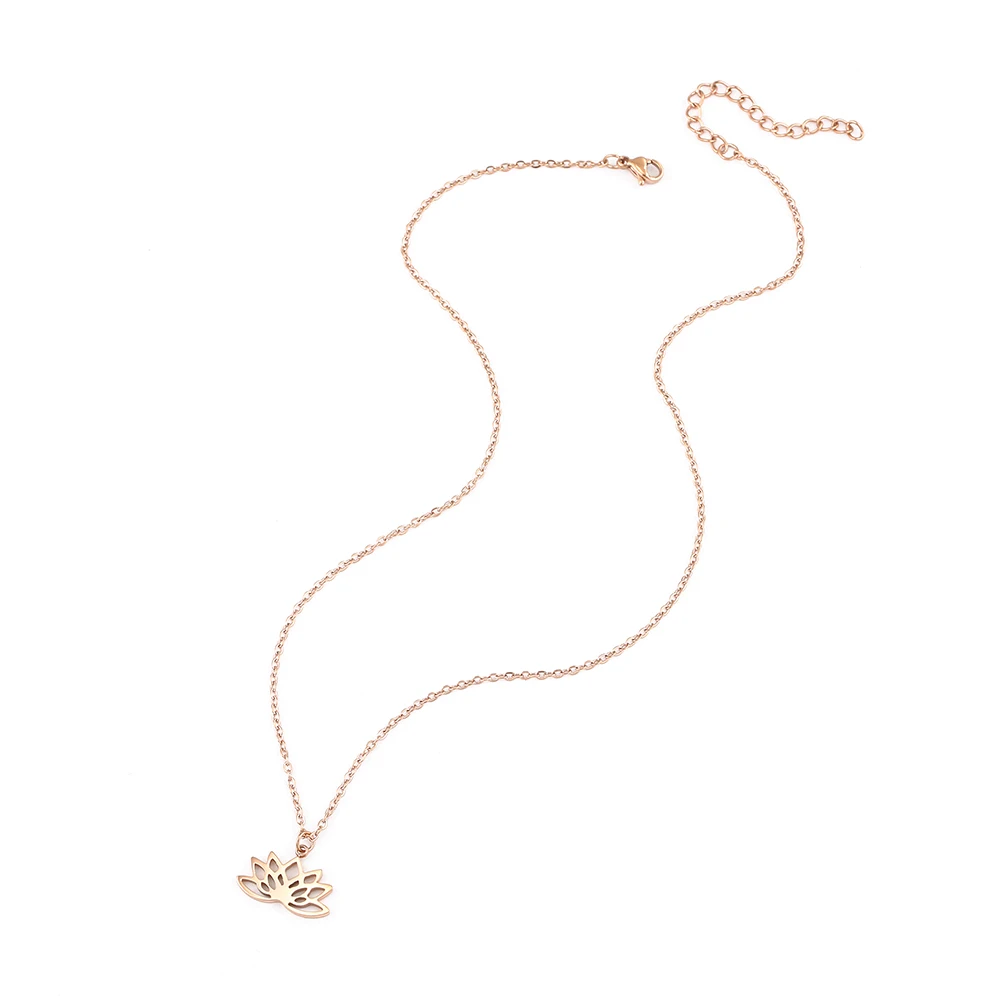 Mavis Hare лотоса ожерелье ювелирные изделия нержавеющей стали подвеска ввиде цветка