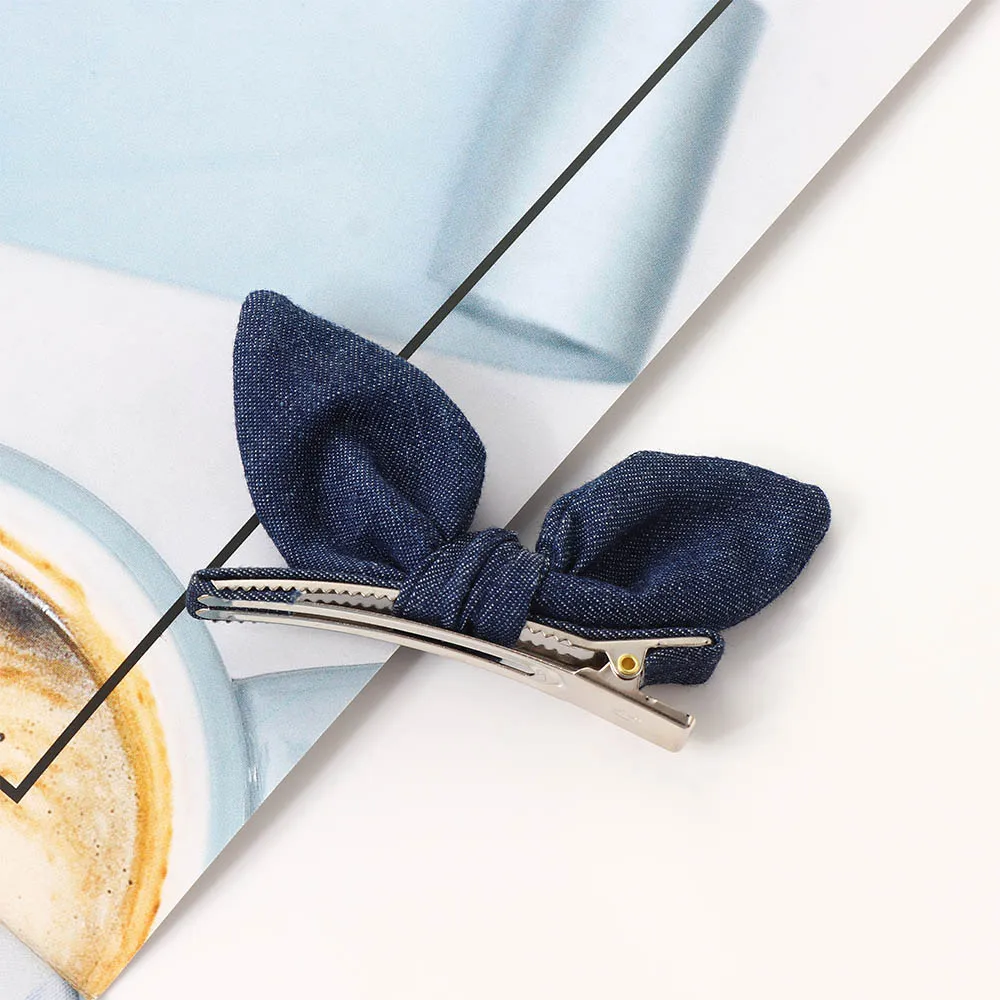 Корейская джинсовая ткань ручной работы с кроличьими кошачьими ушками заколка