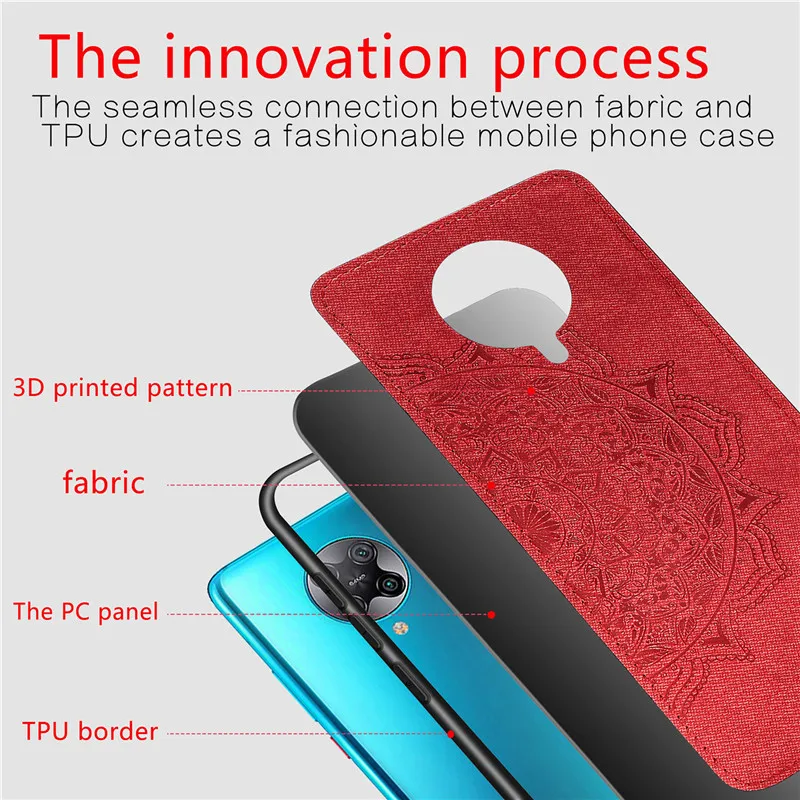 Тканевый чехол для Xiaomi Redmi K30 Pro Zoom мягкий ТПУ с рамкой защитный телефона
