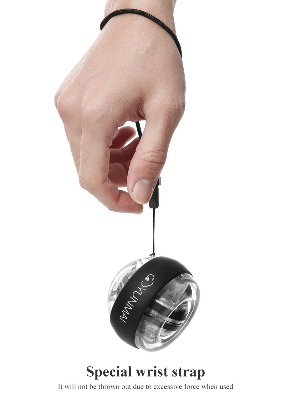 Xiaomi YunMai шар для разминки запястий светодиодный Gyroball Essential Spinner Гироскопический тренажер для предплечья гироскопа мяч