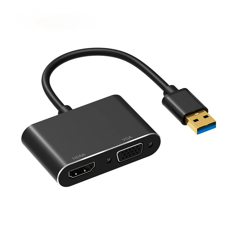 Переходник с USB 3 0 на VGA HDMI 1080P для ноутбука Lenovo/DELL/ASUS/XIAOMI переходник двух экранов