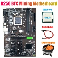 b250 btc mining motherboard with g3920 or g3930 cpu cpufanswitch cable 12xgraphics card slot lga 1151 ddr4 usb3 0 for btc mine