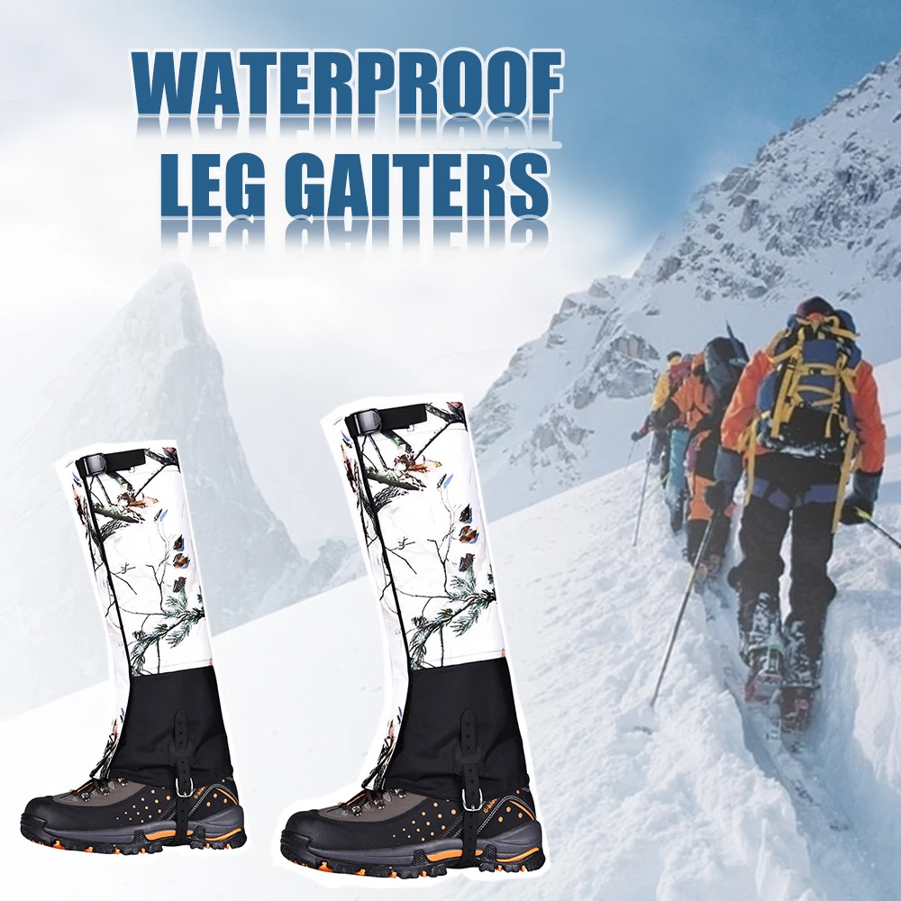 

Outdoor Hiking High Leg Gaiters Protective Adjustable Lightweight Breathable Waterproof Scratch Proof Wind Dirt Sand Shoes Cover