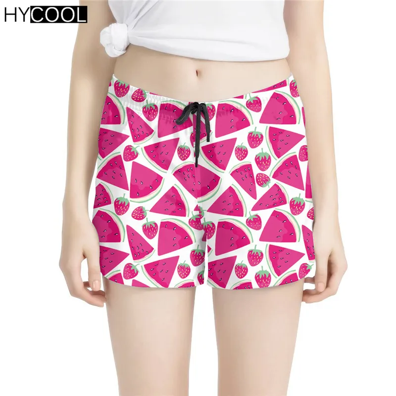 

HYCOOL Spring Summer Cartoon Watermelon Printed Women Quick Dry Surfing Shorts Holidays Beach Running Swimming Sport Pants