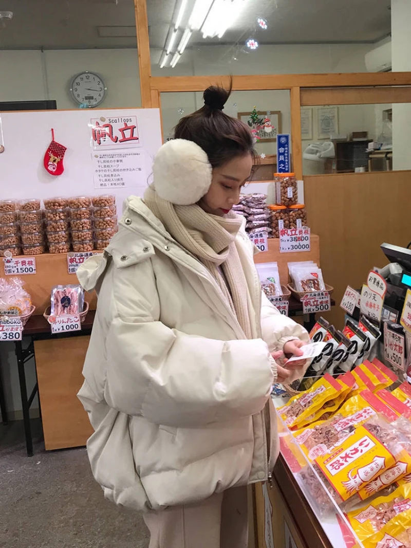 

2020The New winter college thick kawaii coat women parkas top padded loose cute student Lotus leaf jacket female sweet tide