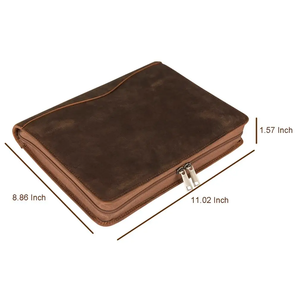 Винтажный кожаный чехол книжка ручной работы Crazy Horse с держателем для блокнота