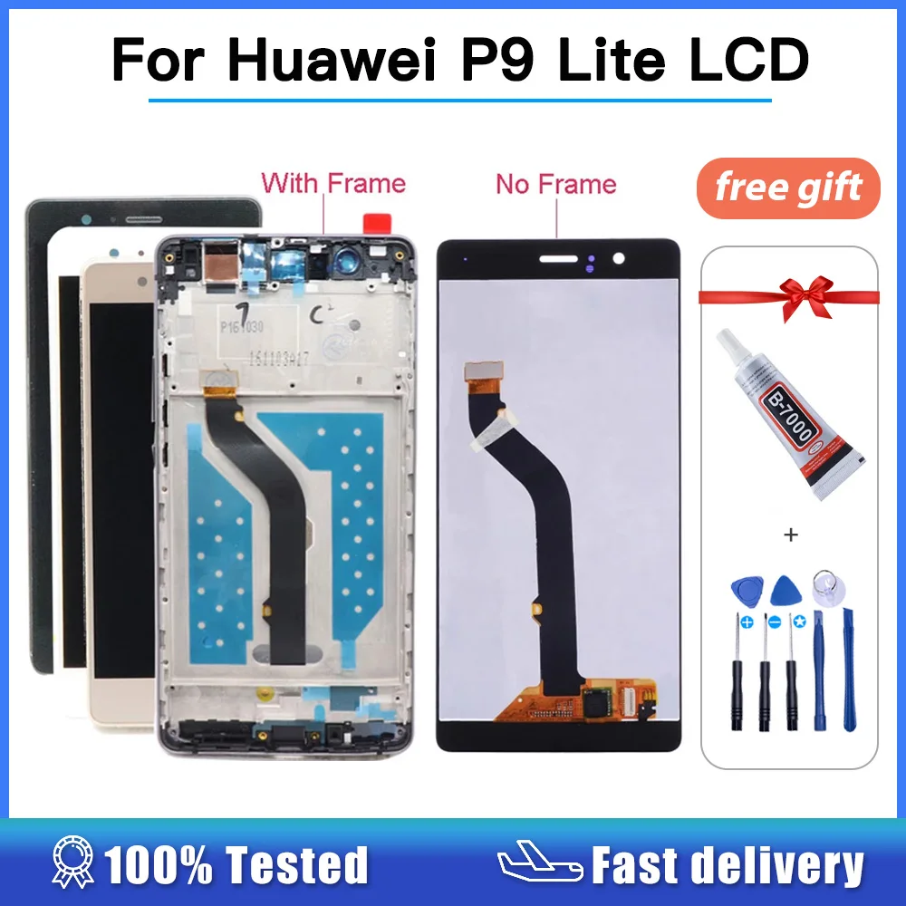 

For Huawei P9 Lite LCD Display Touch Screen Digitizer For Huawei P9Lite Display With Frame G9 Screen VNS L21 L22 L23 L31 L53