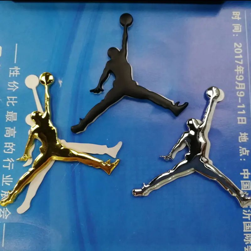 Air jordan Nike Air Jordan AJ логотип 3D металлическая боковая этикетка черно-белая с рисунком трапеции Автомобильная Наклейка декоративная наклейка