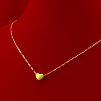 fashion korean 14k gold necklace for women wedding engagement jewelry matte little love heart pendant necklace chain chocker