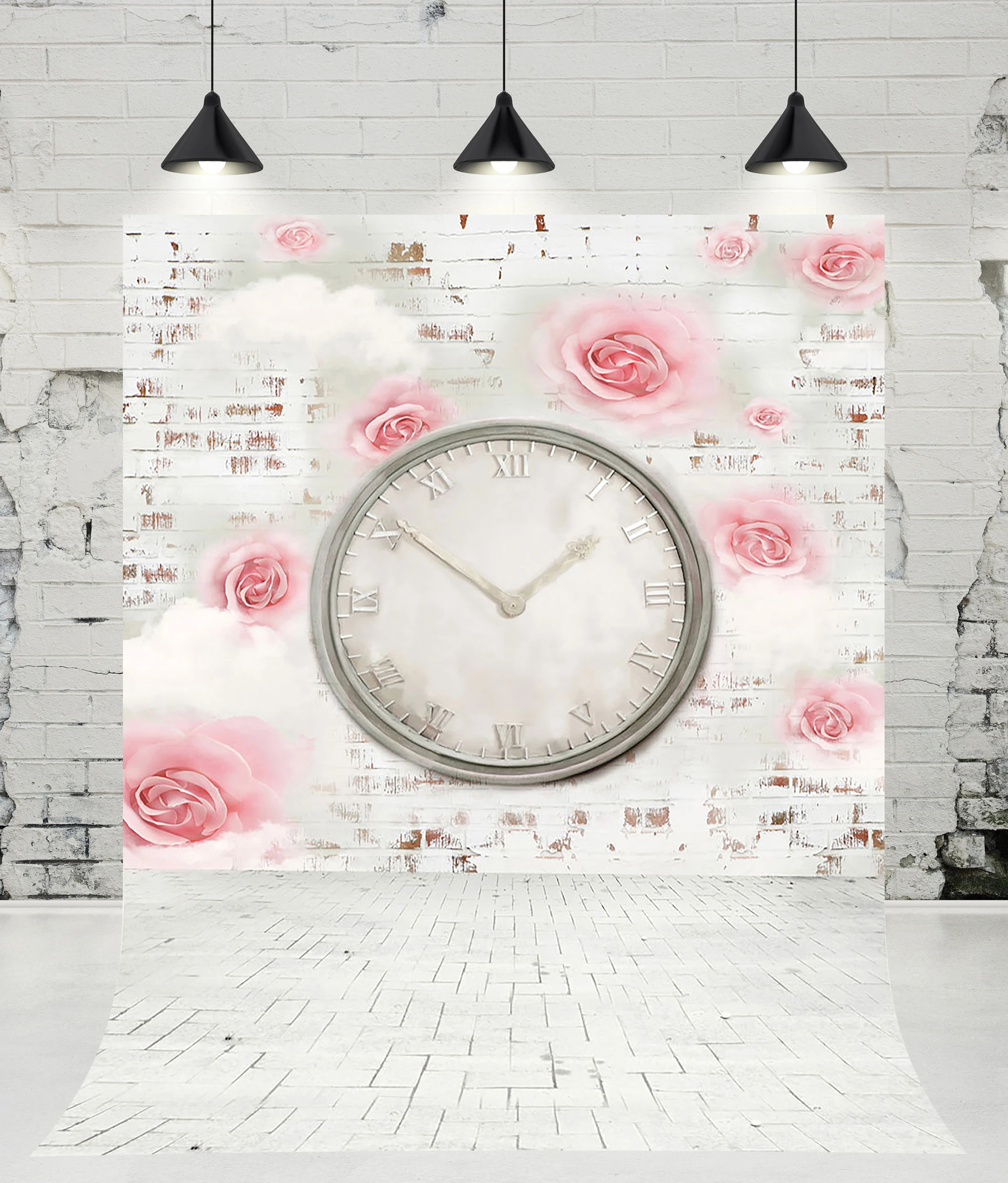 

VinylBDS кирпичная стена цветы детский душ фотографии фоны часы кирпичный пол фото студия фон для фотографий