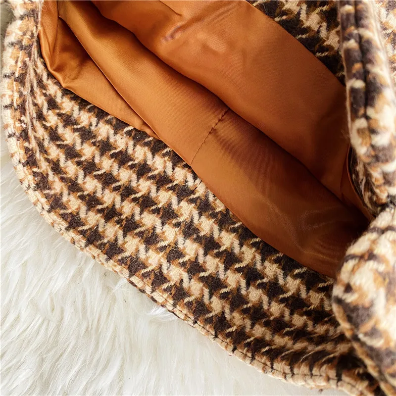 

Vintage 2020 Fshion Winter Ladies Suits Winter Lamb Wool Tweed Plaid Jacket + High Waist Slim Skirt Two-Piece Sets Women TZ745