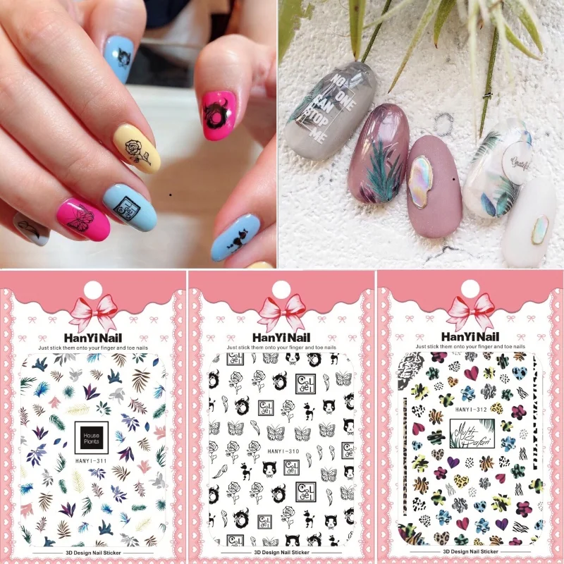 

1 Sheet Leopard Flower Nail Sticker Adhesive Plants Colorful Beautiful Flowers Nail Transfer Sticker Decals Nail Art Decoration
