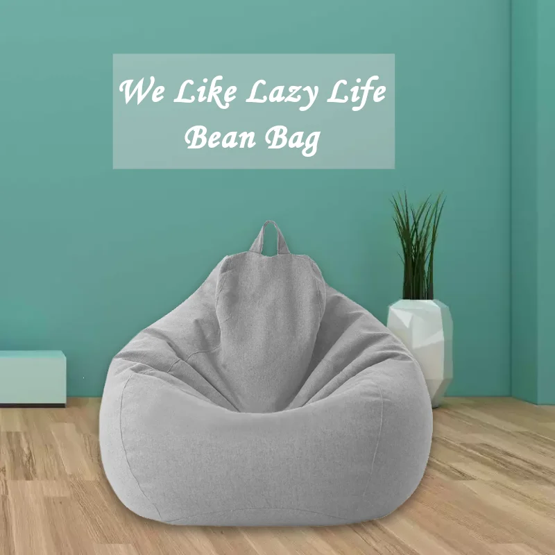 

Lazy BeanBag Sofas Cover Chairs without Filler Linen Cloth Lounger Seat Bean Bag Puff asiento Couch Tatami Living Room Furniture