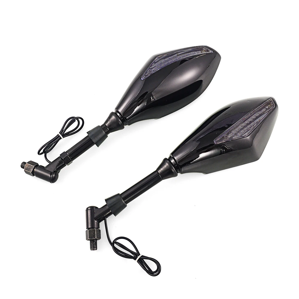 Мотоциклетное универсальное зеркало заднего вида с поворотниками встроенными